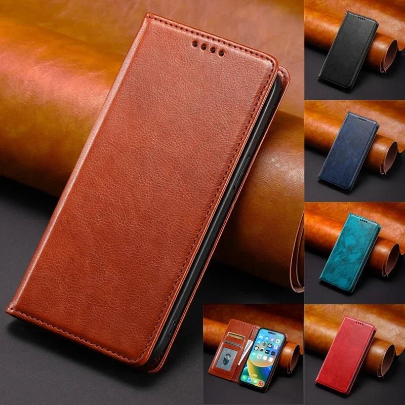 Xiaomi - Redmi 13T/ 13T Pro - Schutz Hülle TPU Lederoptik mit Kartenfach, Magnetisch, Stoßfest Xiaomi redmi note 13 t pro 13 Schutz Hülle neu Trend Modern Günstig Bestellen Kaufen Leder Kartenfach Magsafe magnetisch Handy Schutz Hülle online kaufen günstig bestellen