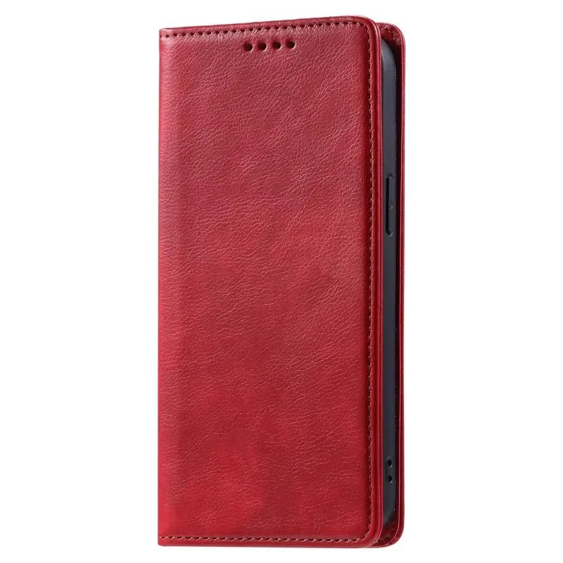 Xiaomi - Redmi 13T/ 13T Pro - Schutz Hülle TPU Lederoptik mit Kartenfach, Magnetisch, Stoßfest Xiaomi redmi note 13 t pro 13 Schutz Hülle neu Trend Modern Günstig Bestellen Kaufen Leder Kartenfach Magsafe magnetisch rot Handy Schutz Hülle online kaufen günstig bestellen