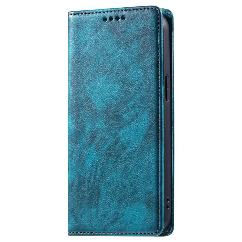 Xiaomi - Redmi 14/ 14 Pro - Schutz Hülle TPU Lederoptik mit Kartenfach, Magnetisch, Stoßfest Xiaomi redmi 14 pro Schutz Hülle neu Trend Modern Günstig Bestellen Kaufen Leder Kartenfach Magsafe magnetisch grün türkis hell blau Handy Schutz Hülle online kaufen günstig bestellen