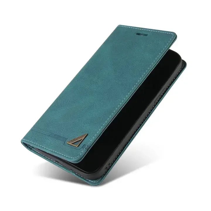Xiaomi - Redmi 14/ 14 Pro - Schutz Hülle TPU Lederoptik mit Kartenfach, Magnetisch, Stoßfest Xiaomi redmi note 13 t pro 13 Schutz Hülle neu Trend Modern Günstig Bestellen Kaufen Leder Kartenfach Magsafe magnetisch grün türkis Handy Schutz Hülle online kaufen günstig bestellen