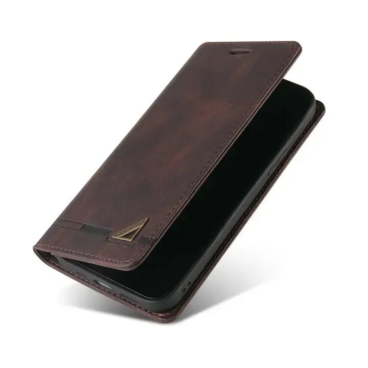 Xiaomi - Redmi Note 13/ 13 Pro/ 13 Pro Plus - Schutz Hülle TPU Lederoptik mit Kartenfach, Magnetisch Xiaomi redmi note 13 t pro 13 Schutz Hülle neu Trend Modern Günstig Bestellen Kaufen Leder Kartenfach Magsafe magnetisch braun leder Handy Schutz Hülle online kaufen günstig bestellen