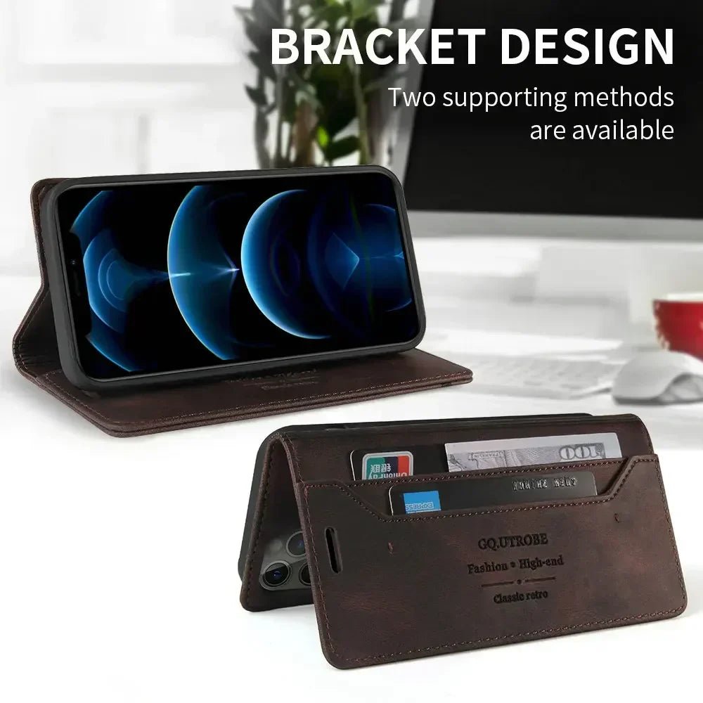 Xiaomi - Redmi Note 13/ 13 Pro/ 13 Pro Plus - Schutz Hülle TPU Lederoptik mit Kartenfach, Magnetisch Xiaomi redmi note 13 t pro 13 Schutz Hülle neu Trend Modern Günstig Bestellen Kaufen Leder Kartenfach Magsafe magnetisch Handy Schutz Hülle online kaufen günstig bestellen