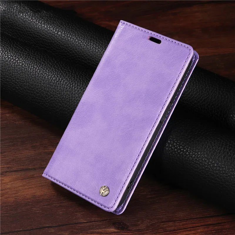 Xiaomi - Redmi Note 13/ 13 Pro/ 13Pro Plus - Schutz Hülle Brieftasche mit Kartenfach, Magnetisch Xiaomi redmi note 13 t pro 13 Schutz Hülle neu Trend Modern Günstig Bestellen Kaufen Leder Kartenfach Magsafe magnetisch lila violett Handy Schutz Hülle online kaufen günstig bestellen