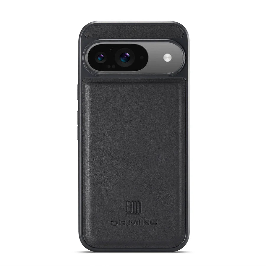 Magnetische Lederoptik-Hülle für Google Pixel 8, 9 und 10 – Farbe Schwarz