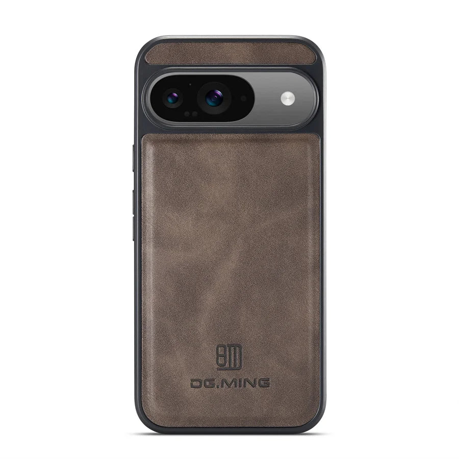 Magnetische Lederoptik-Hülle für Google Pixel 8, 9 und 10 – Farbe Kaffee