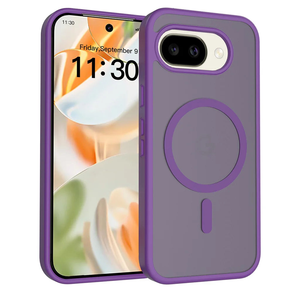 Magnetische matte Schutzhülle für Google Pixel 9, 10 und 11 – Farbe Lila