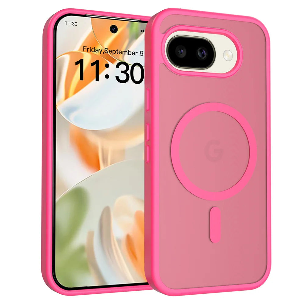 Magnetische matte Schutzhülle für Google Pixel 9, 10 und 11 – Farbe Rosé