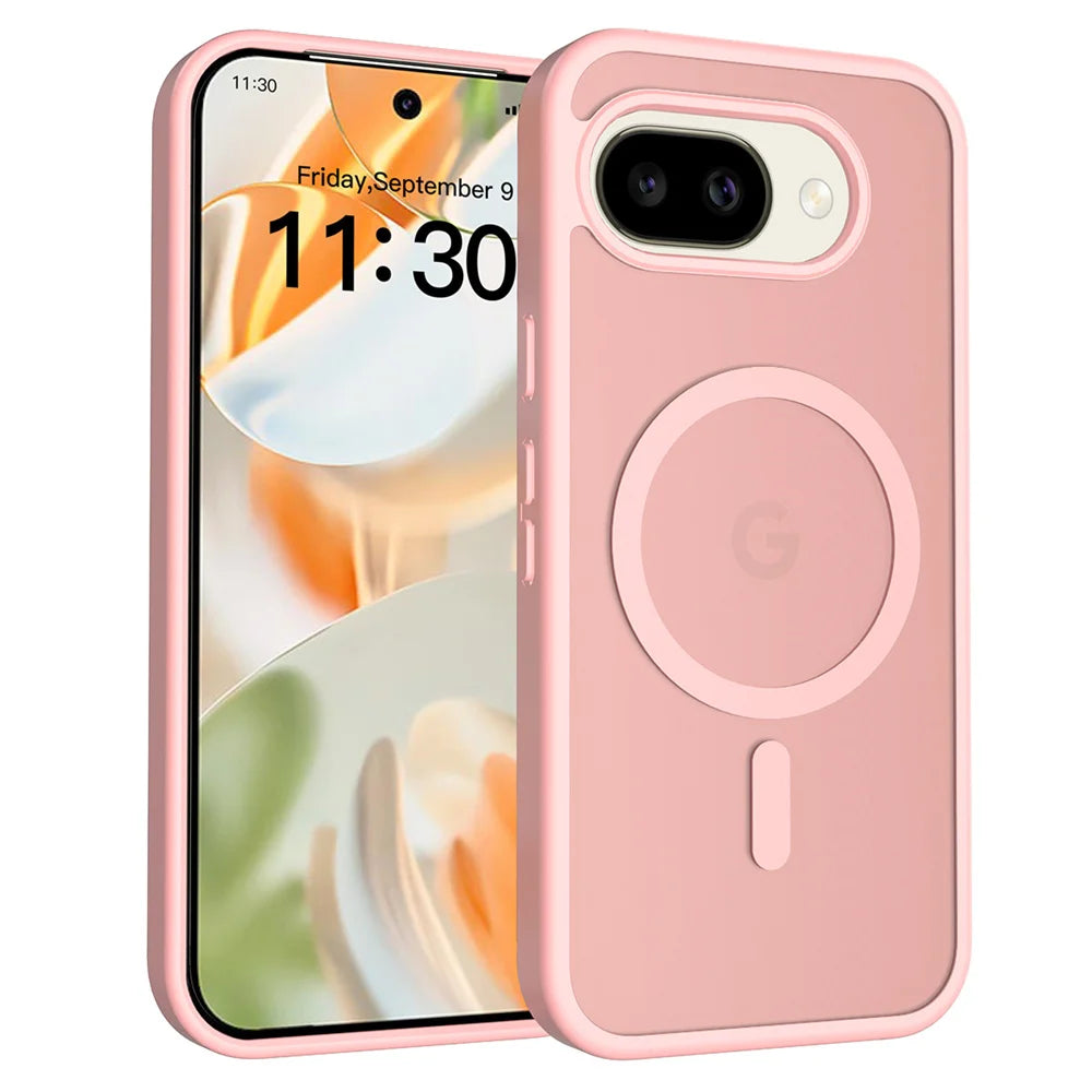 Magnetische matte Schutzhülle für Google Pixel 9, 10 und 11 – Farbe Pink