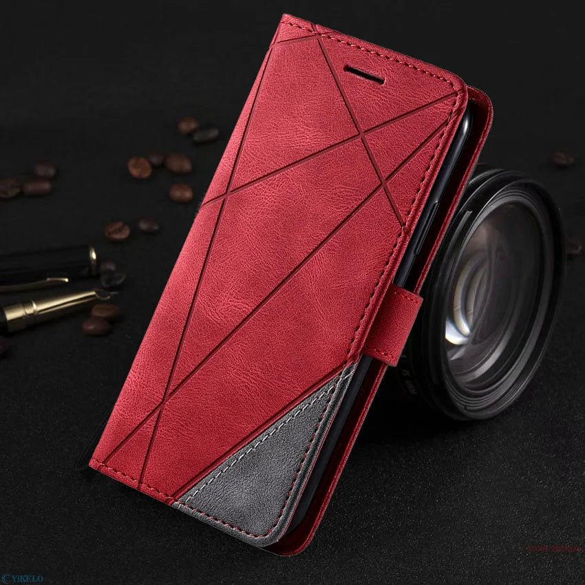 Galaxy A55 - TPU Lederoptik Brieftasche Flip Schutz Hülle mit Kartenfach, Magnetisch Samsung Galaxy A55 A54 A53 Leder Schutz Hülle neu Trend Modern Günstig Bestellen Kaufen Leder Kartenfach Magsafe magnetisch Flip Case rot Handy Schutz Hülle online kaufen günstig bestellen