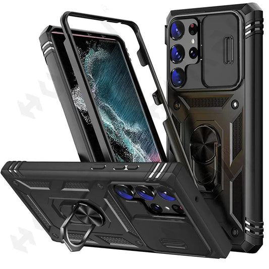 Galaxy S23/ S23 Plus/ S23 Ultra - Slide Camera 360 Degree Rotate Kickstand Heavy Grade Cover Galaxy S23/ S23 Plus/ S23 Ultra - Slide Camera 360 Degree Rotate Kickstand Heavy Grade Cover - Handy Held 24 online kaufen günstig bestellen