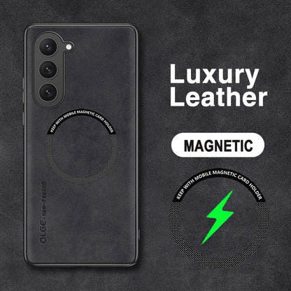 Galaxy S24 / S24 Plus/ S24 Ultra - MagSafe Lederoptik Schutz Hülle, Kabellose Ladung Galaxy S24 / S24 Plus/ S24 Ultra - MagSafe Lederoptik Schutz Hülle, Kabellose Ladung Handy Schutz Hülle online kaufen günstig bestellen