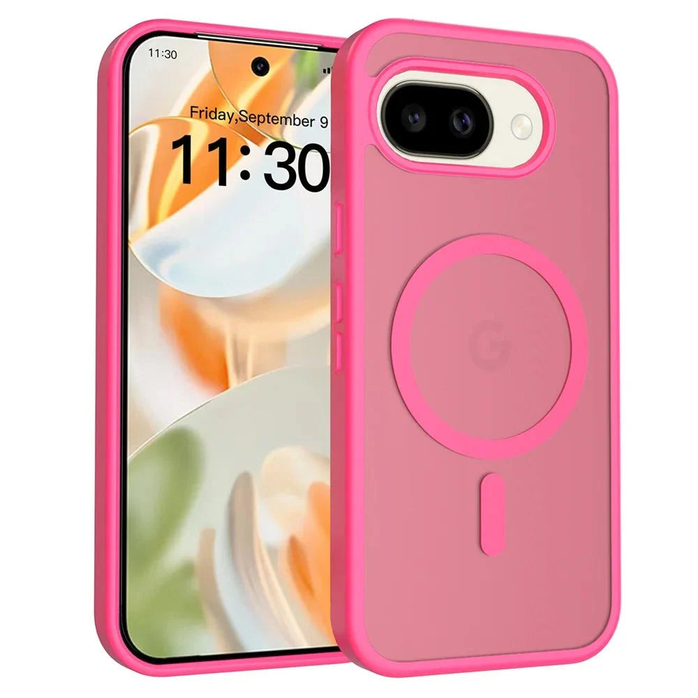 Google Pixel 9 / A / Pro / Pro XL – Magnetische matte Schutzhülle mit MagSafe-Kompatibilität – Farbe Rosé