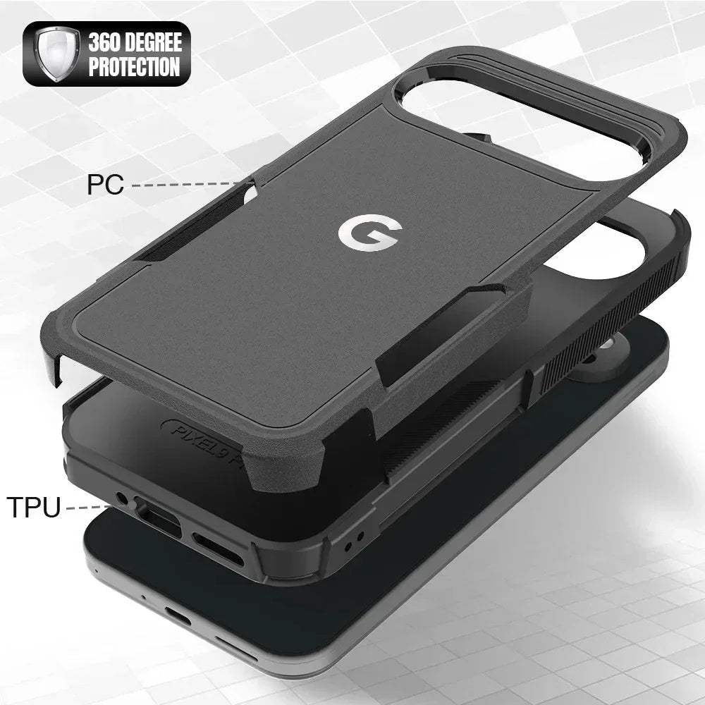 Google Pixel 11 – Robuste Armor-Schutzhülle aus PC & TPU | Stoßfest Google Pixel 11 robuste PC-TPU Schutzhülle – Produktdetail – Ansicht 2
