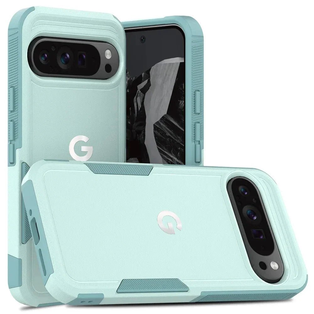 Google Pixel 11 – Robuste Armor-Schutzhülle aus PC & TPU | Stoßfest Google Pixel 11 robuste PC-TPU Schutzhülle – Hellgrün – Ansicht 6