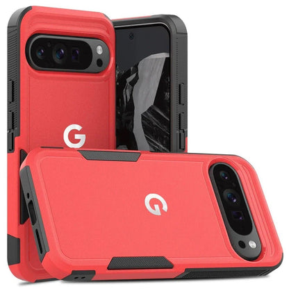 Google Pixel 11 – Robuste Armor-Schutzhülle aus PC & TPU | Stoßfest Google Pixel 11 robuste PC-TPU Schutzhülle – Rot – Ansicht 10