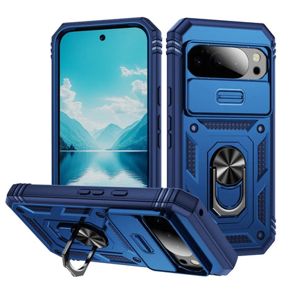 Google Pixel 8 / A / Pro – Stoßfeste Outdoor-Hülle mit Kamera-Schiebeabdeckung und Standfunktion Google Pixel 8 / A / Pro – Stoßfeste Hülle mit Kamera-Schiebeabdeckung – Farbe Blau