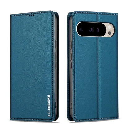Google Pixel 9 – Matte Lederoptik-Klapphülle mit Kartenfach & Standfunktion Google Pixel 9 Lederoptik Klapphülle mit Kartenfach – Blau – Bild 6
