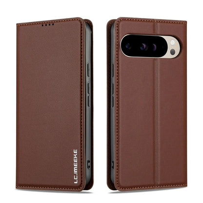 Google Pixel 9 – Matte Lederoptik-Klapphülle mit Kartenfach & Standfunktion Google Pixel 9 Lederoptik Klapphülle mit Kartenfach – Braun – Bild 9