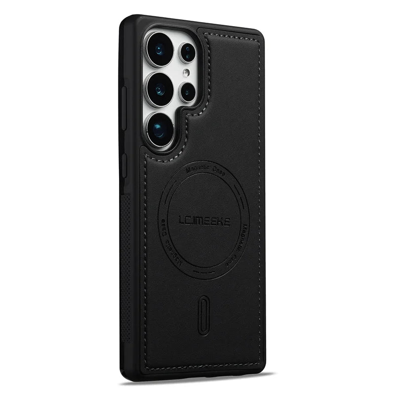 Samsung Galaxy S26 magnetische Schutzhülle in PU-Lederoptik – Kameraaussparung