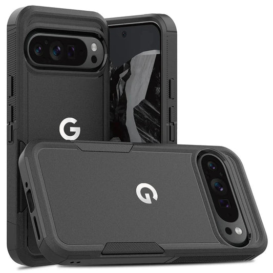 Google Pixel 10 robuste PC-TPU Schutzhülle – Schwarz – Ansicht 1
