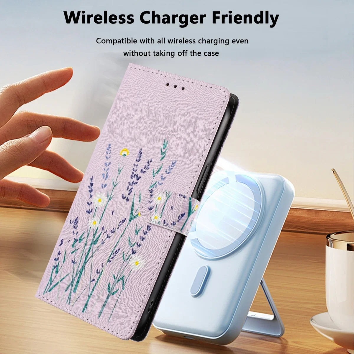 Gemusterte Wallet-Klapphülle mit Kartenfach für Google Pixel 10 Pro XL, Google Pixel 10 Pro, Google Pixel 10, Google Pixel 10a – Produktansicht 4