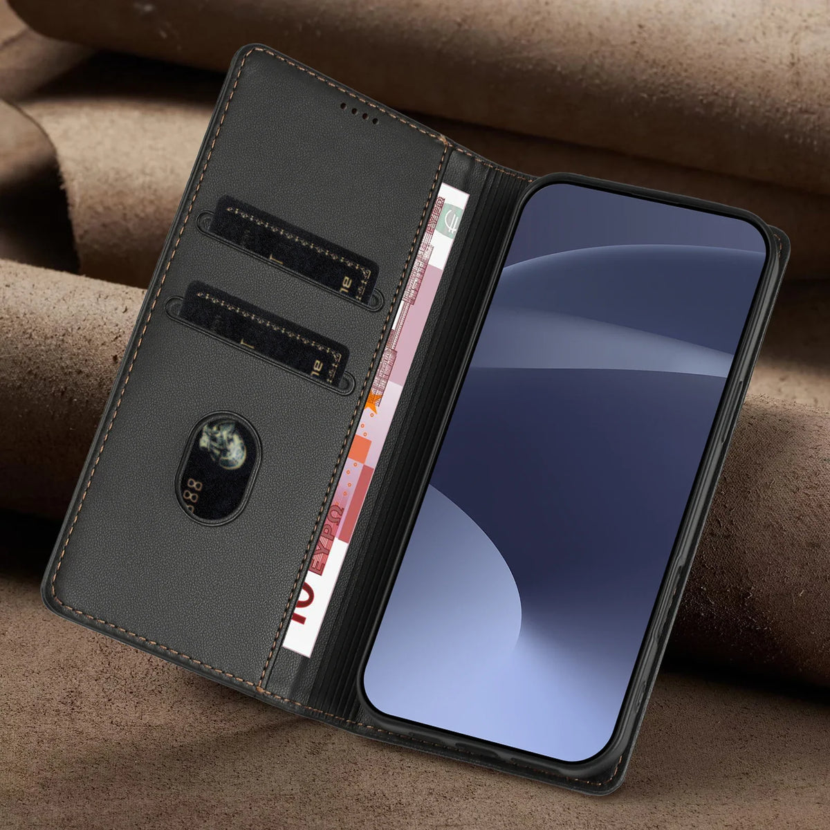 Google Pixel 10 Klapphülle in Lederoptik – Detailansicht – Produktbild 2