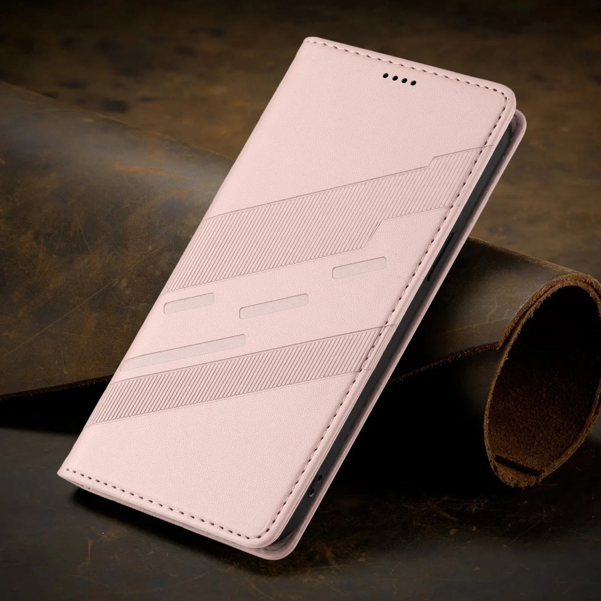 Google Pixel 10 Klapphülle in Lederoptik – Rosa – Produktbild 5