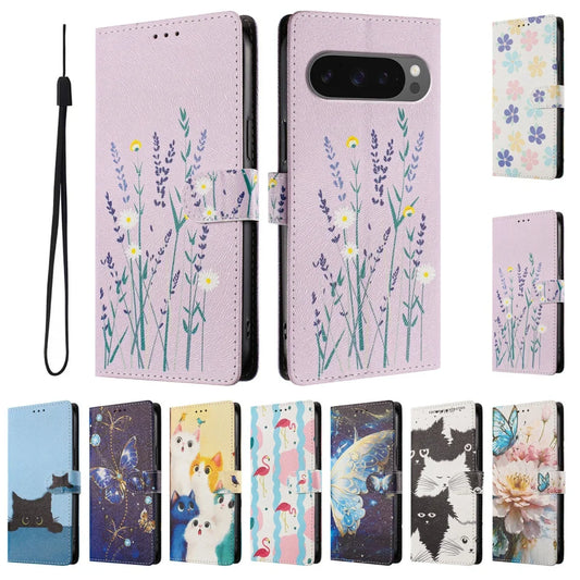 Gemusterte Wallet-Klapphülle mit Kartenfach für Google Pixel 11, Google Pixel 11 Pro XL, Google Pixel 11 Pro, Google Pixel 11a – Produktansicht 1