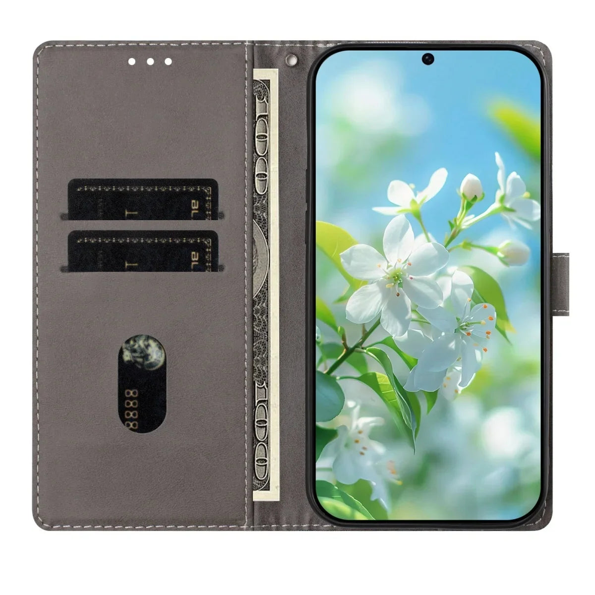 Gemusterte Wallet-Klapphülle mit Kartenfach für Google Pixel 11, Google Pixel 11 Pro XL, Google Pixel 11 Pro, Google Pixel 11a – Produktansicht 2