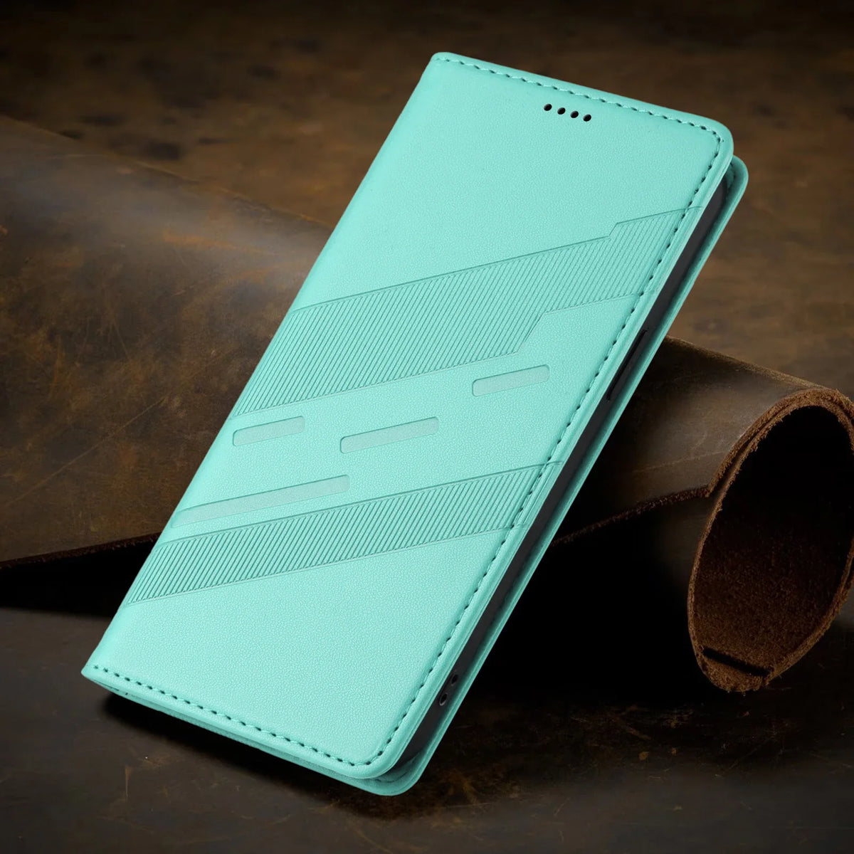 Google Pixel 11 Klapphülle in Lederoptik – Mintgrün – Produktbild 10