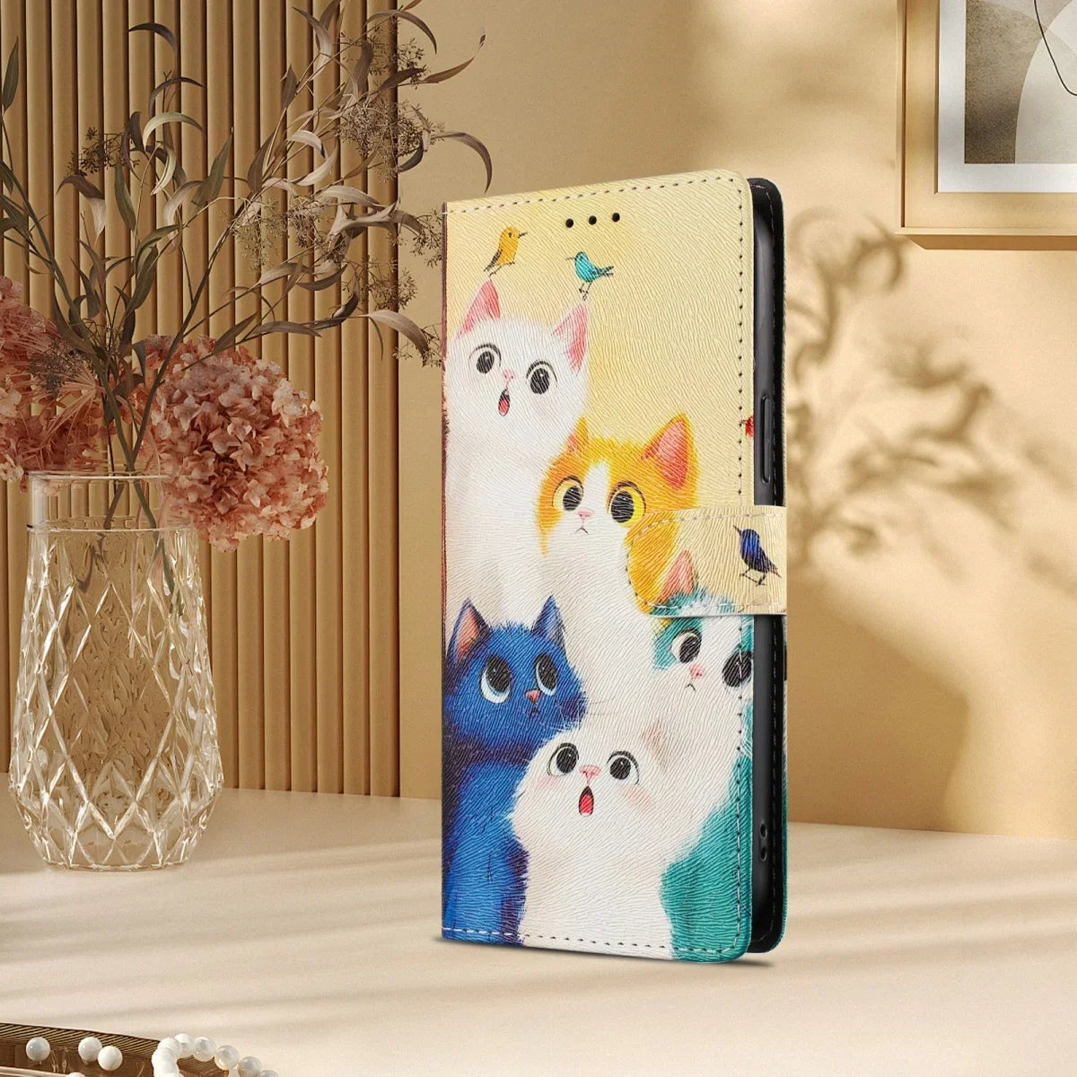 Gemusterte Wallet-Klapphülle mit Kartenfach für Google Pixel 8a, Google Pixel 8 Pro, Google Pixel 8 – Design HX-CH09