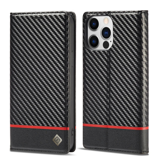iPhone 14/ Pro/ Plus/ Pro Max - Kohlefaser Flip Lederoptik Hülle mit Magnetischer Abdeckung und Kartenfach 47283893895510|47283893928278|47283893961046|47283893993814 Handy Hülle online kaufen günstig bestellen