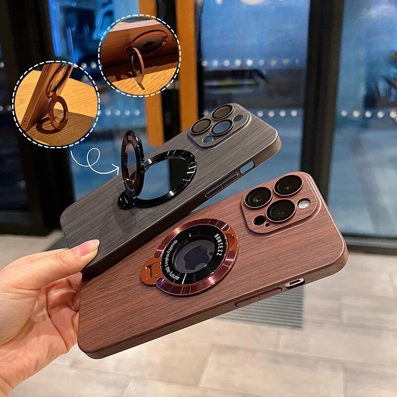 iPhone 14/ Pro/ Pro Max - Luxury Wood for Magsafe Stand Case iPhone 14/ Pro/ Pro Max - Luxury Wood for Magsafe Stand Case - Handy Held 24 online kaufen günstig bestellen