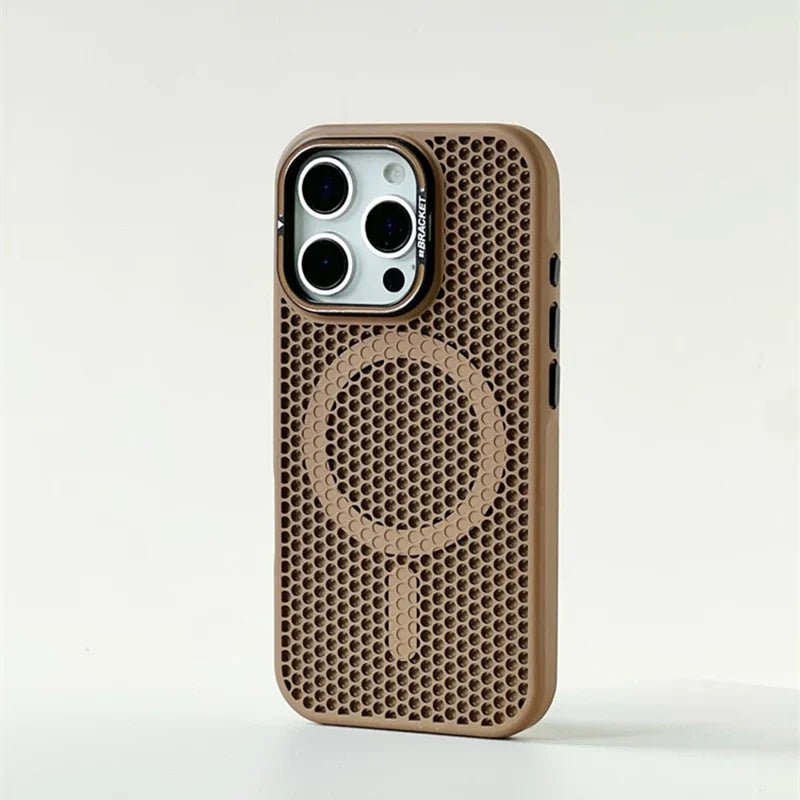iPhone 15 / Plus / Pro / Pro Max – Magnetische Wabenmuster-Hülle mit Ständer iPhone 15 magnetische Wabenmuster-Schutzhülle mit Ständer – Farbvarianten