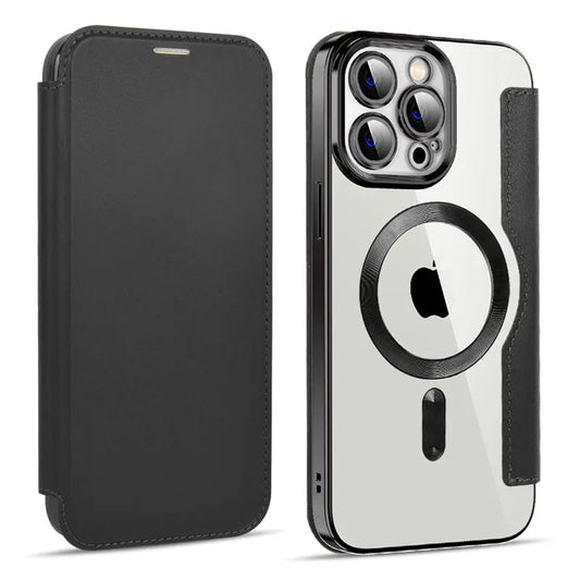 iPhone 15/ Pro/ Plus/ Pro Max - Lederoptik Hülle MagSafe und Kartenfach mit Abdeckung 47494681264470|47494681297238|47494681330006|47494681362774 Handy Hülle online kaufen günstig bestellen