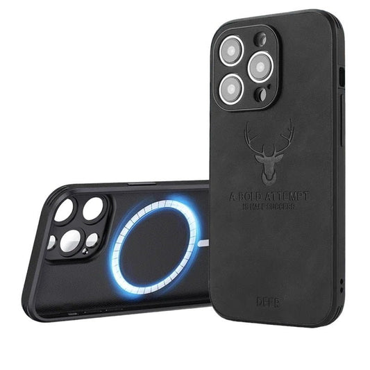 iPhone 15/ Pro/ Plus/ Pro Max - PU Lederoptik Schutz Hülle mit MagSafe und Stoßfeste Silikon Handy Hülle online kaufen günstig bestellen