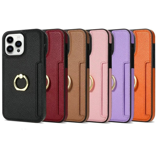 iPhone 15/ Pro/ Plus/ Pro Max - Schutz Hülle mit Ring Halter und Kartenfach iphone 15 pro max plus schutz hülle leder modern stylisch neu günstig kaufen bestellen stoßfest schön super luxus bumber schutz display wasserfest waschbar kratzfest kartenfach Handy Schutz Hülle online kaufen günstig bestellen