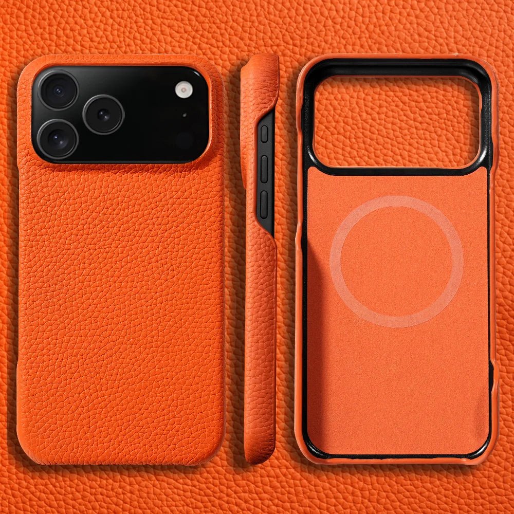 iPhone 15 / Pro / Pro Max – Magnetische Hülle in Lederoptik | LANGSIDI LANGSIDI iPhone 15 magnetische Schutzhülle in Lederoptik – Produktdetail