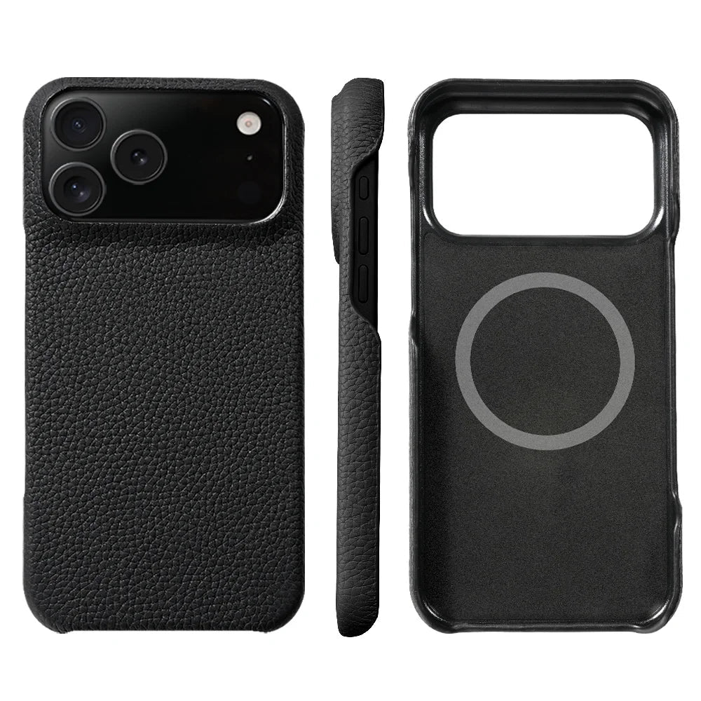 iPhone 15 / Pro / Pro Max – Magnetische Hülle in Lederoptik | LANGSIDI LANGSIDI iPhone 15 magnetische Schutzhülle in Lederoptik – Schutzcase-Design