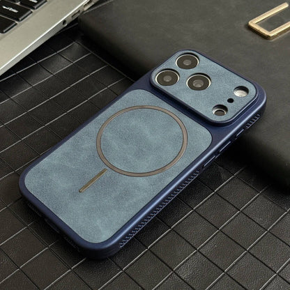 iPhone 15 / Pro / Pro Max – Magnetische Schutzhülle in Lederoptik iPhone 15 magnetische Schutzhülle in Lederoptik – Blau