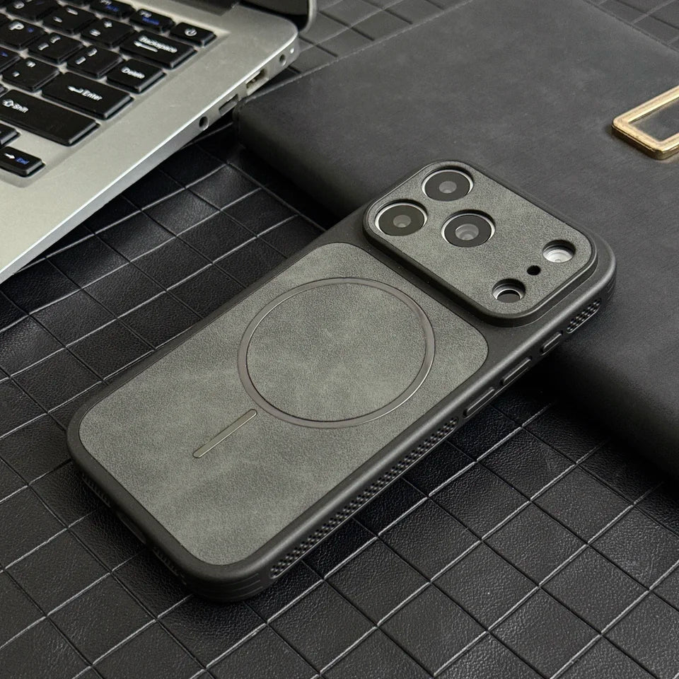 iPhone 15 / Pro / Pro Max – Magnetische Schutzhülle in Lederoptik iPhone 15 magnetische Schutzhülle in Lederoptik – Schwarz