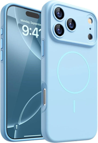 iPhone 15 / Pro / Pro Max – Magnetische Silikonhülle, MagSafe-kompatibel | NMEGOU iPhone 15 Schutzhülle mit magnetischem Ring