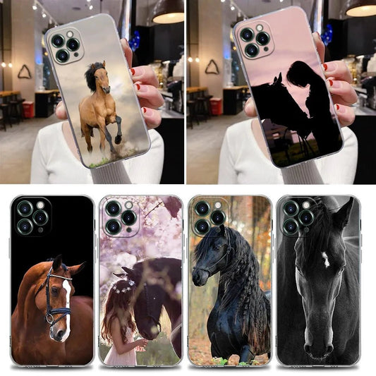 iPhone 15/ Pro/ Pro Max/ Plus - Animal Galloping Horse Girl Drawing Clear Case Silicone Cover iPhone 15/ Pro/ Pro Max/ Plus - Animal Galloping Horse Girl Drawing Clear Case Silicone Cover - Handy Held 24 online kaufen günstig bestellen