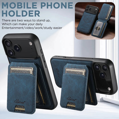 iPhone 16 / Plus / Pro / Pro Max / 16e – Magnetische Hülle mit Kartenfach in Lederoptik iPhone 16e Hülle mit Kartenfach – SUTENI magnetisches Case