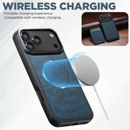 iPhone 16 / Plus / Pro / Pro Max / 16e – Magnetische Hülle mit Kartenfach in Lederoptik SUTENI iPhone 16 Pro Max magnetisches Wallet-Case aus PU-Kunstleder