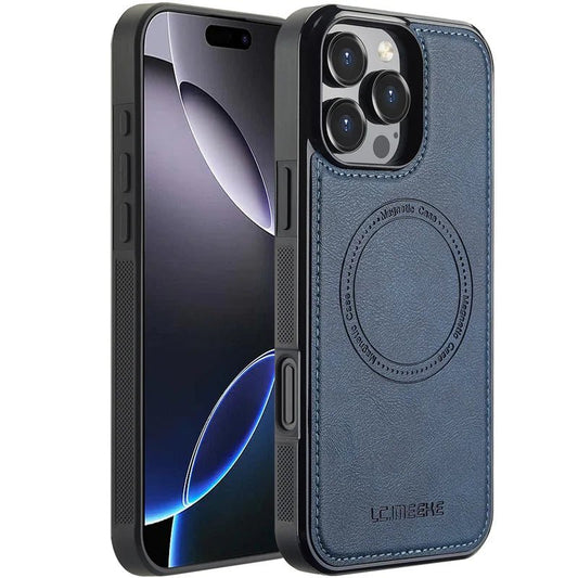iPhone 16 / Plus / Pro / Pro Max / 16e – Magnetische Schutzhülle in Lederoptik | HOTSUNTOWN iPhone 16 magnetische Schutzhülle in Lederoptik – Rückseite mit Magnetring