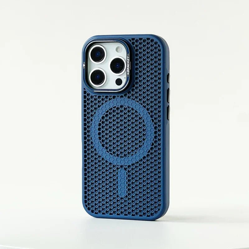 iPhone 16 / Plus / Pro / Pro Max – Magnetische Wabenmuster-Hülle mit Ständer iPhone 16 magnetische Wabenmuster-Schutzhülle mit Ständer – Kamerabereich