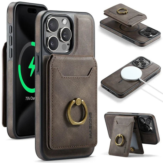 iPhone 16/ Pro/ Plus/ Pro Max - Moderne Schutz Hülle mit Kartenfach und Ring Halter 49051548287318|49051548483926|49051548614998|49051548680534 Handy Schutz Hülle online kaufen günstig bestellen