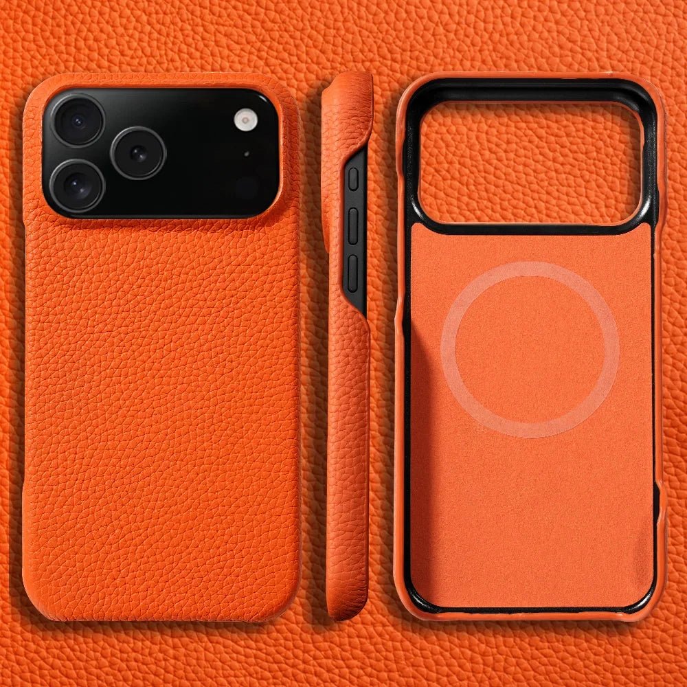 iPhone 16 / Pro / Pro Max – Magnetische Hülle in Lederoptik | LANGSIDI LANGSIDI iPhone 16 magnetische Schutzhülle in Lederoptik – Produktdetail