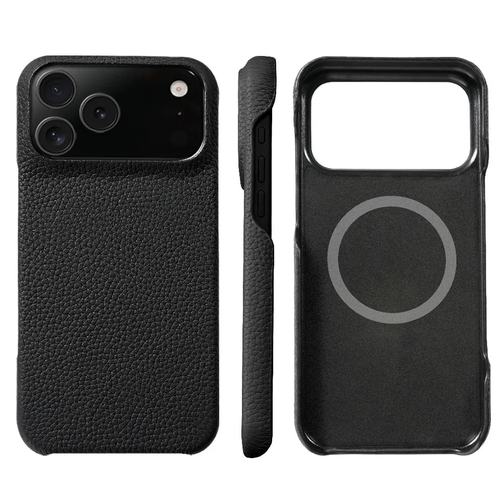 iPhone 16 / Pro / Pro Max – Magnetische Hülle in Lederoptik | LANGSIDI LANGSIDI iPhone 16 magnetische Schutzhülle in Lederoptik – Schutzcase-Design